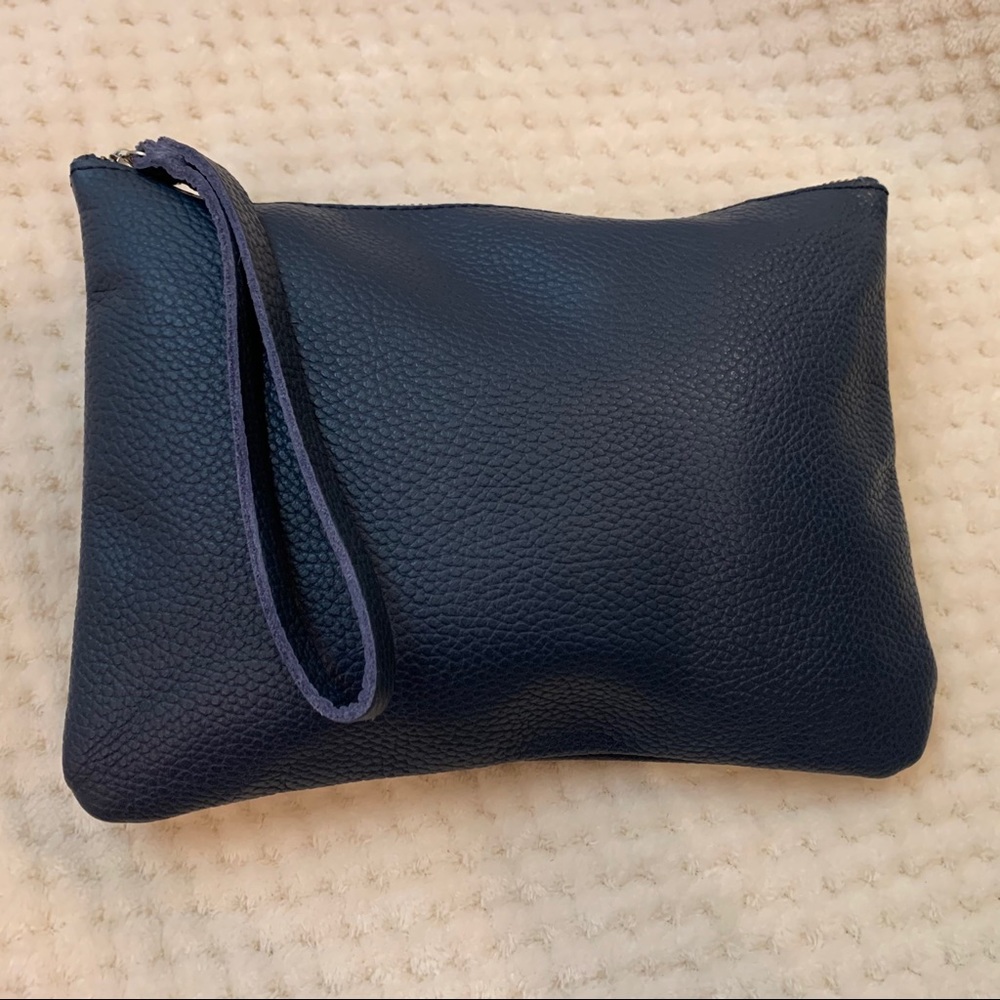 RARE Blue Cuyana Leather Wristlet/Clutch - NWOT